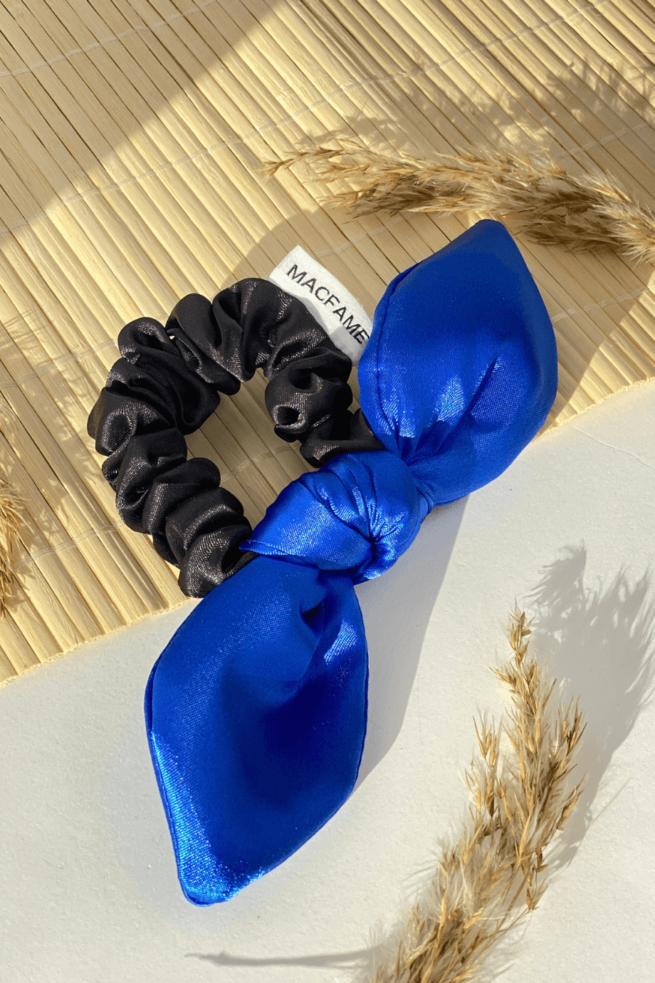 Bunny Ears Satin Scrunchie Sax