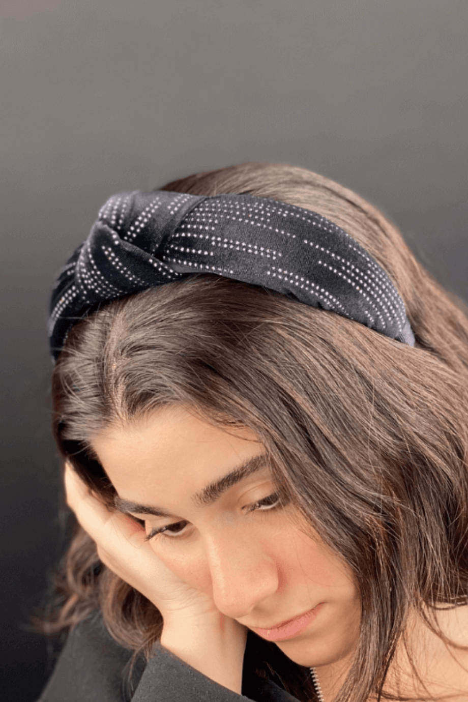 Velvet Headband with Stone Emblishment