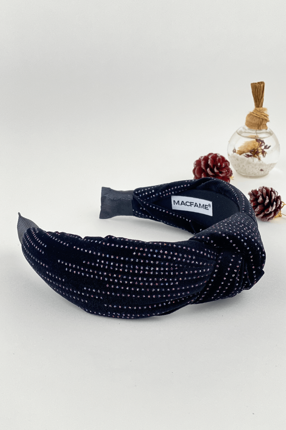 Velvet Headband with Stone Emblishment