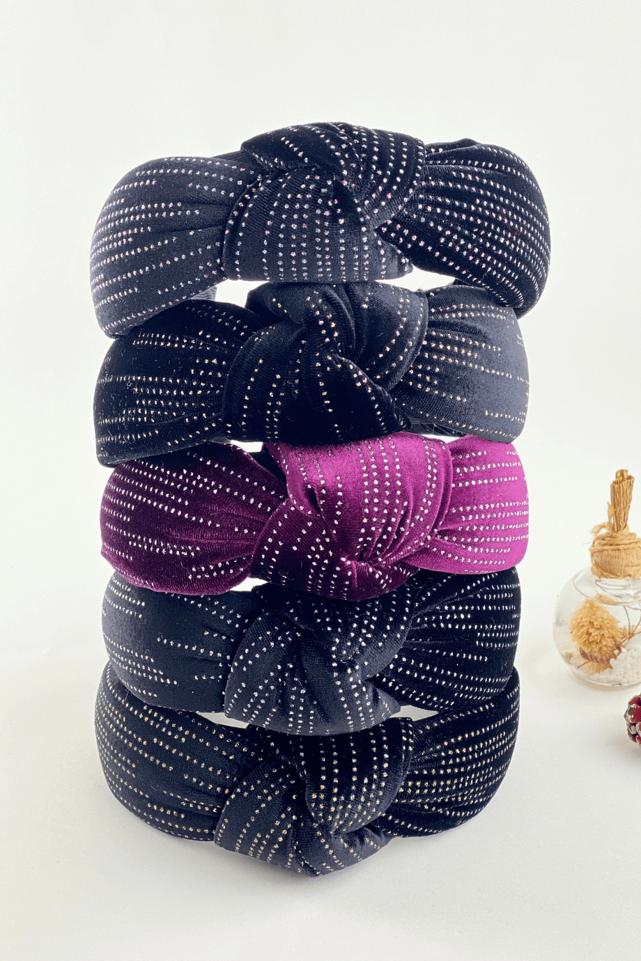 Velvet Headband with Stone Emblishment