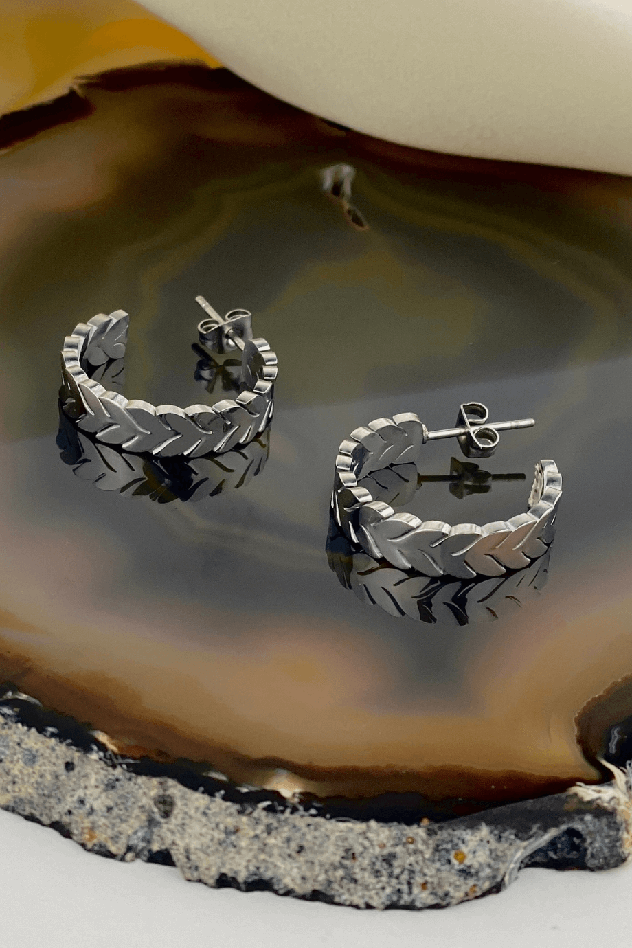 Arrow Hoop Earrings Silver