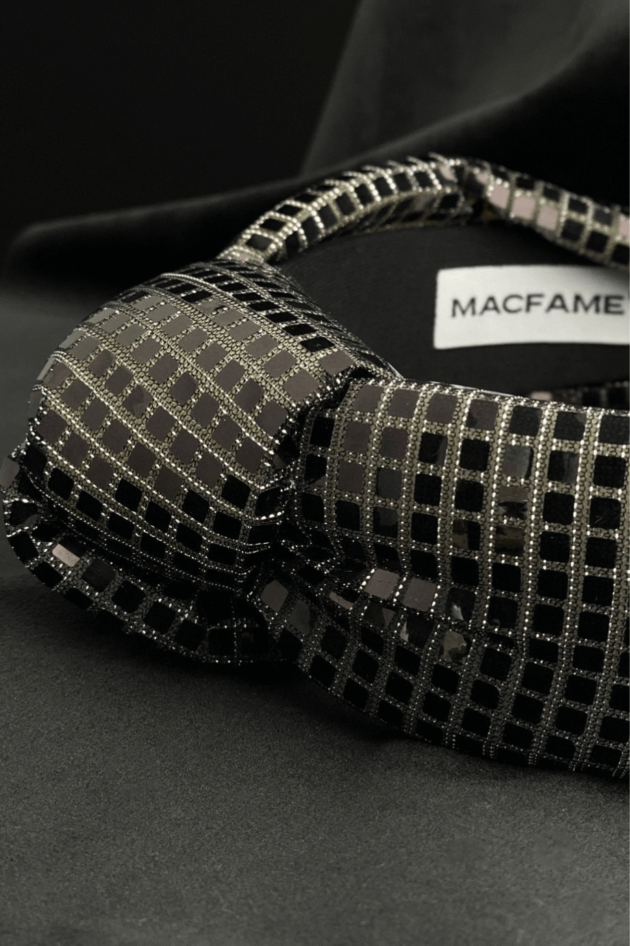 Black Square Sequin Padded Headband