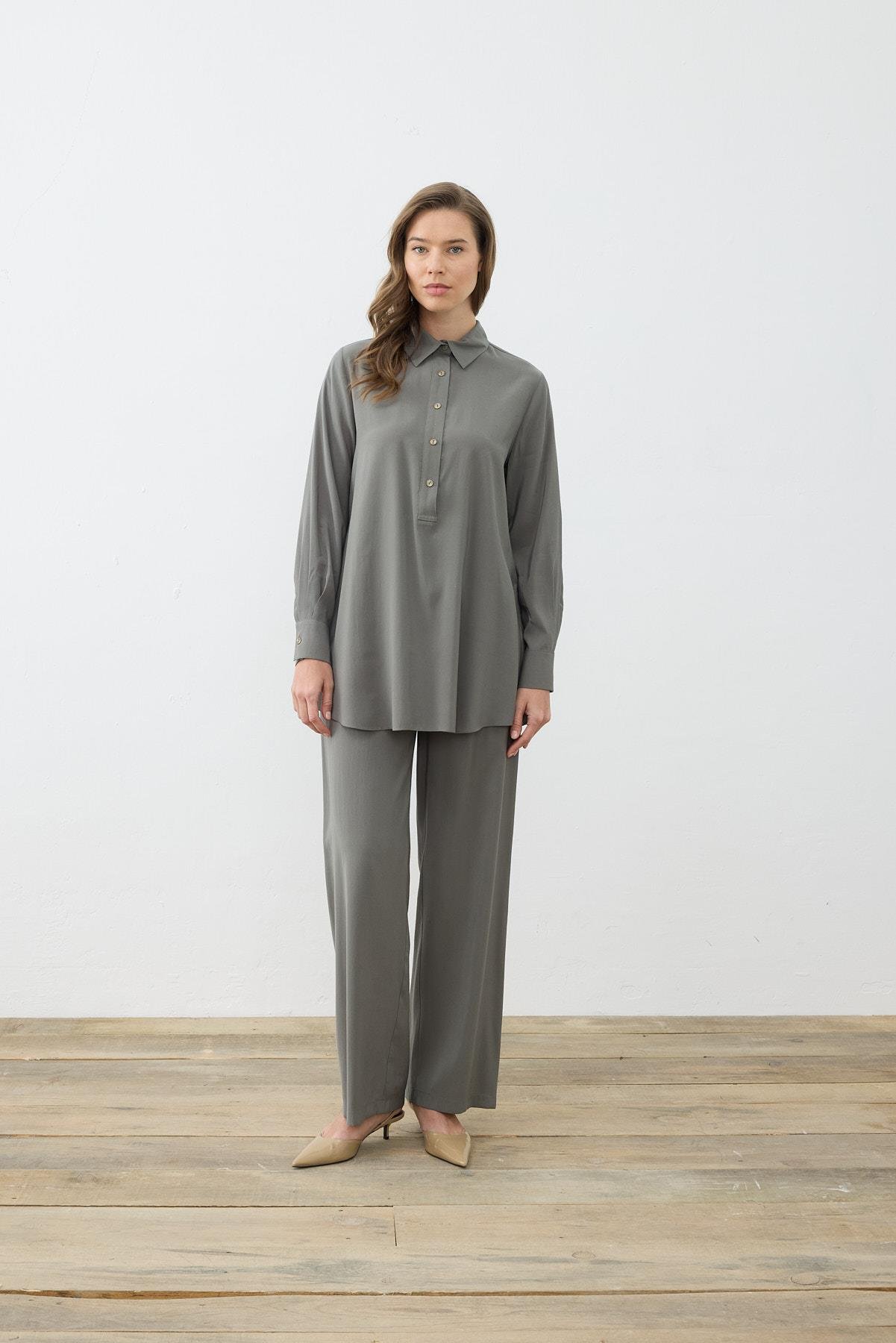 MİORİ HARVEY PANTOLONLU RAYON TAKIM HAKİ