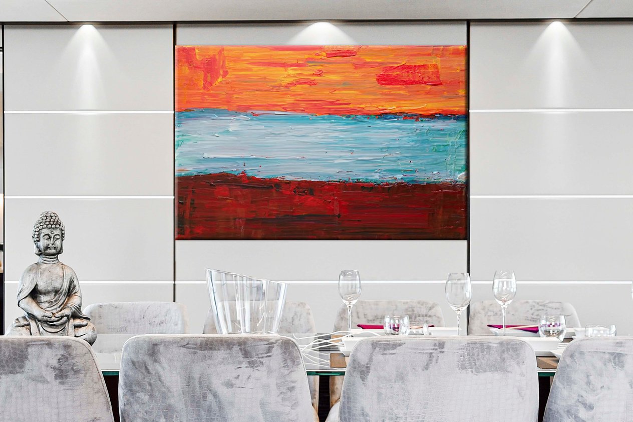 Dokulu Renk Dizilimi | Yağlıboya dokulu canvas baskı