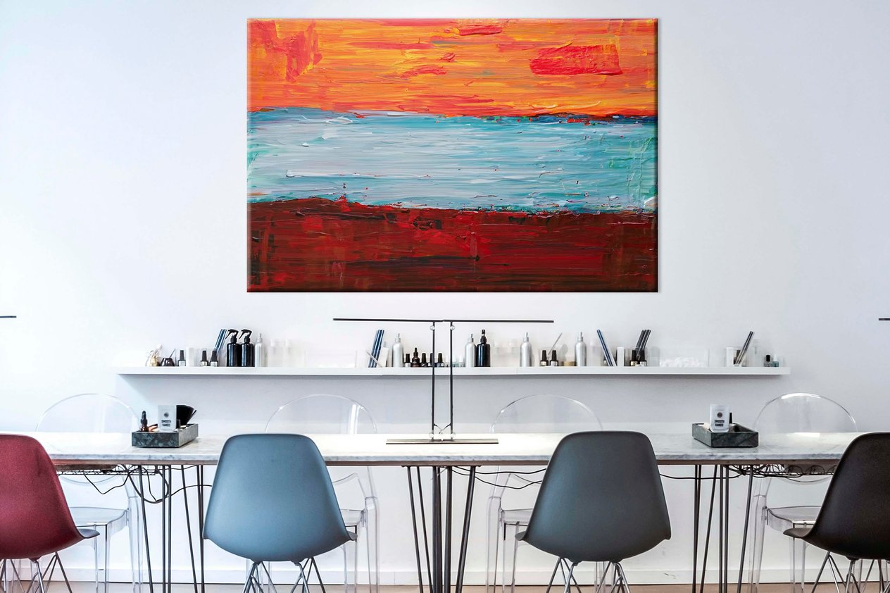 Dokulu Renk Dizilimi | Yağlıboya dokulu canvas baskı