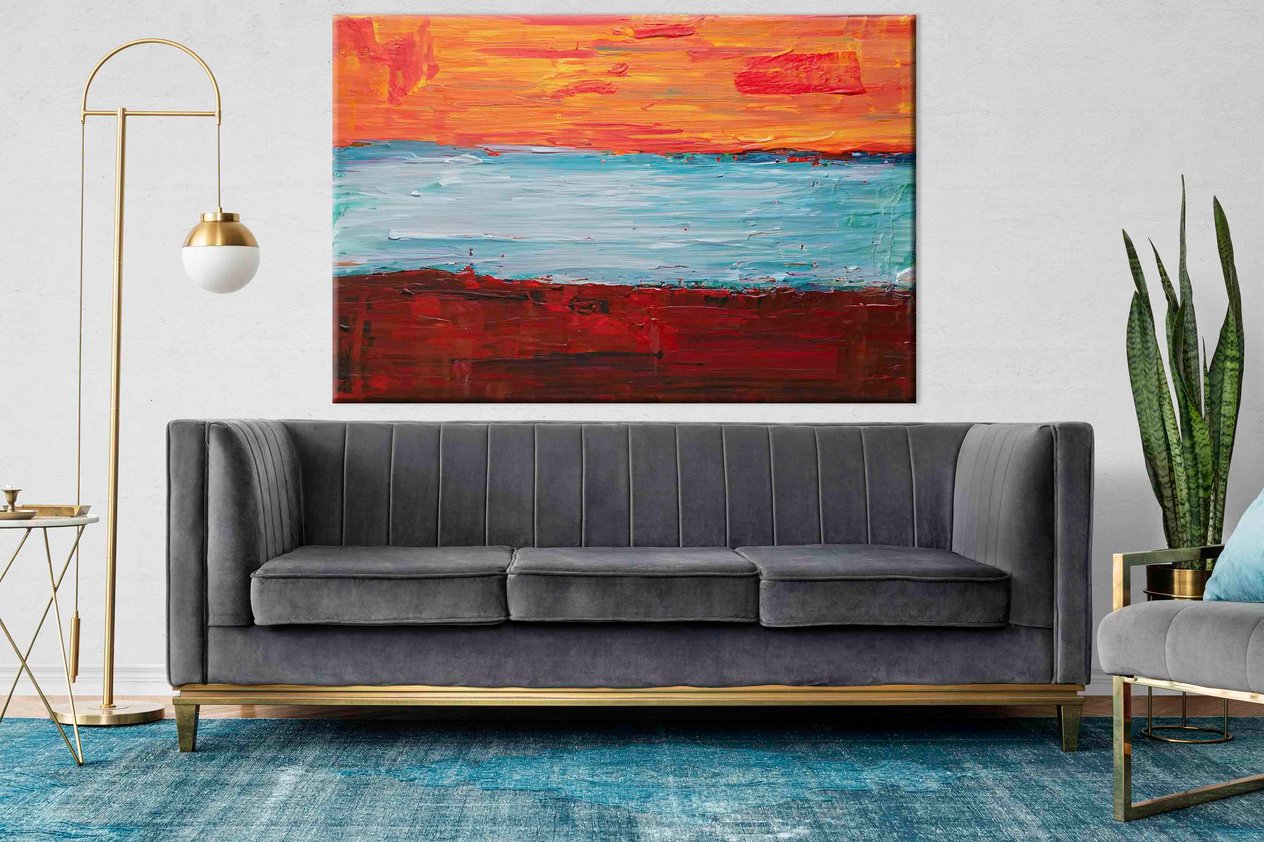 Dokulu Renk Dizilimi | Yağlıboya dokulu canvas baskı