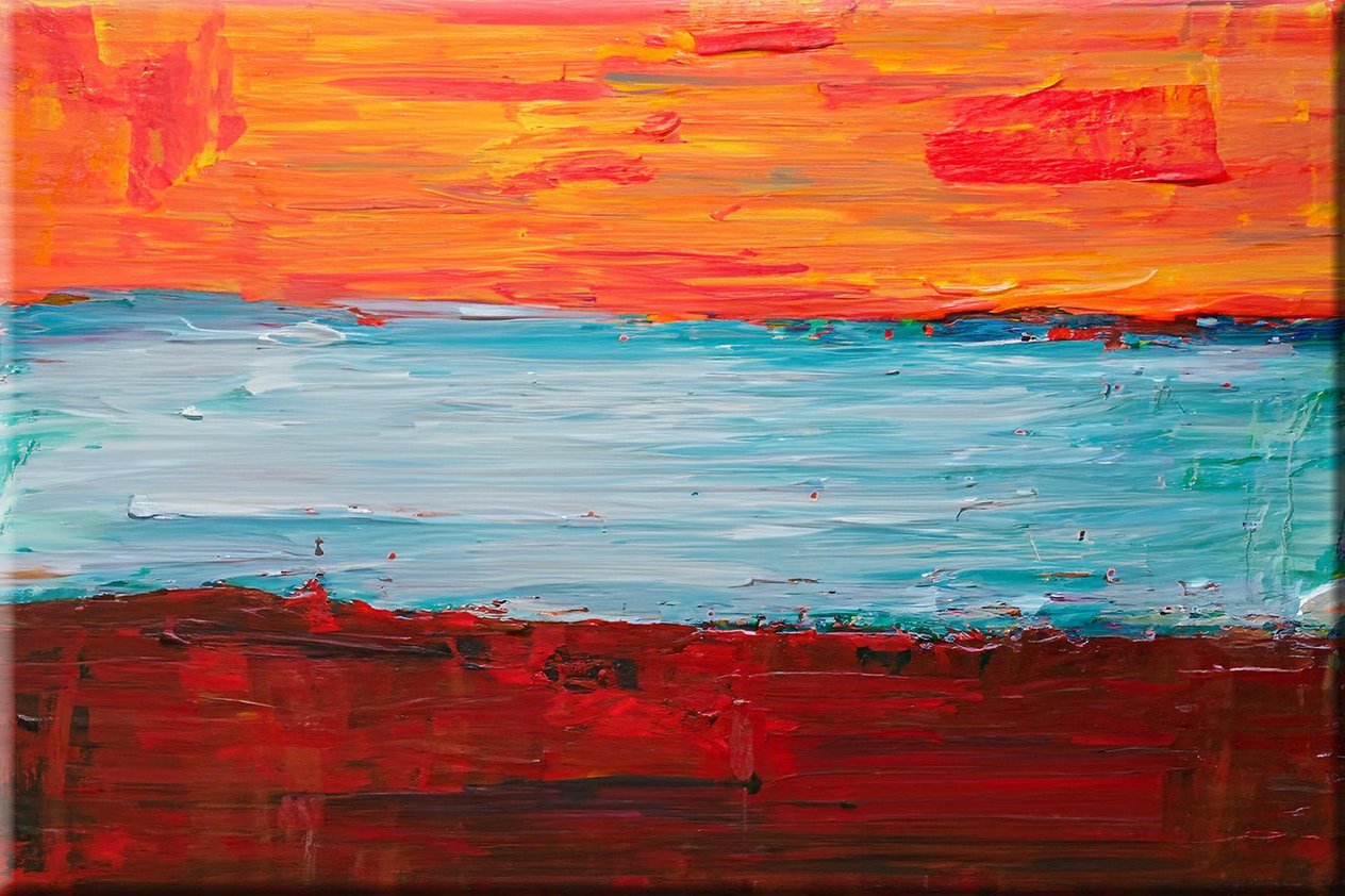 Dokulu Renk Dizilimi | Yağlıboya dokulu canvas baskı