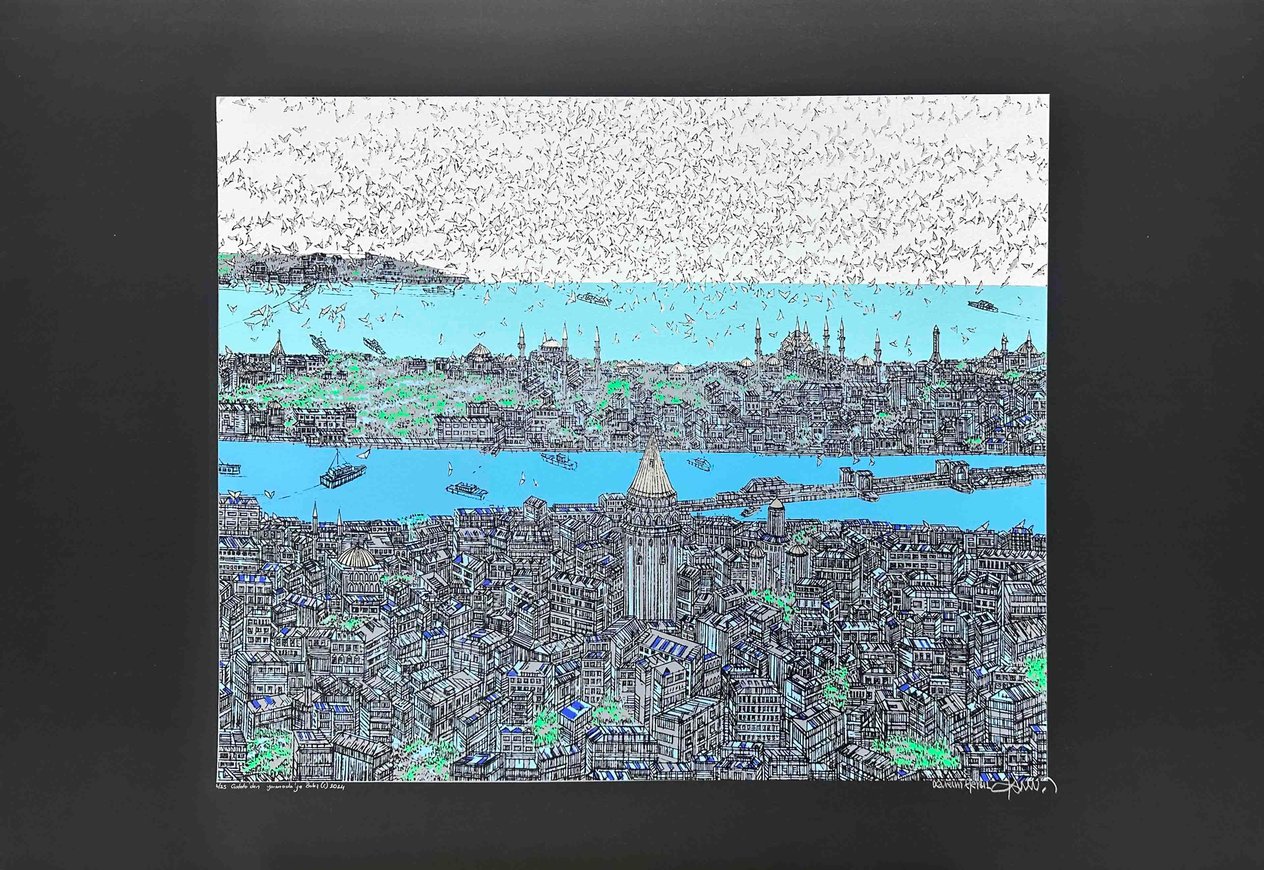 Galata'dan Yarımada'ya Bakış (c) 6/25 | DEVRİM ERBİL SERİGRAFİ BASKI