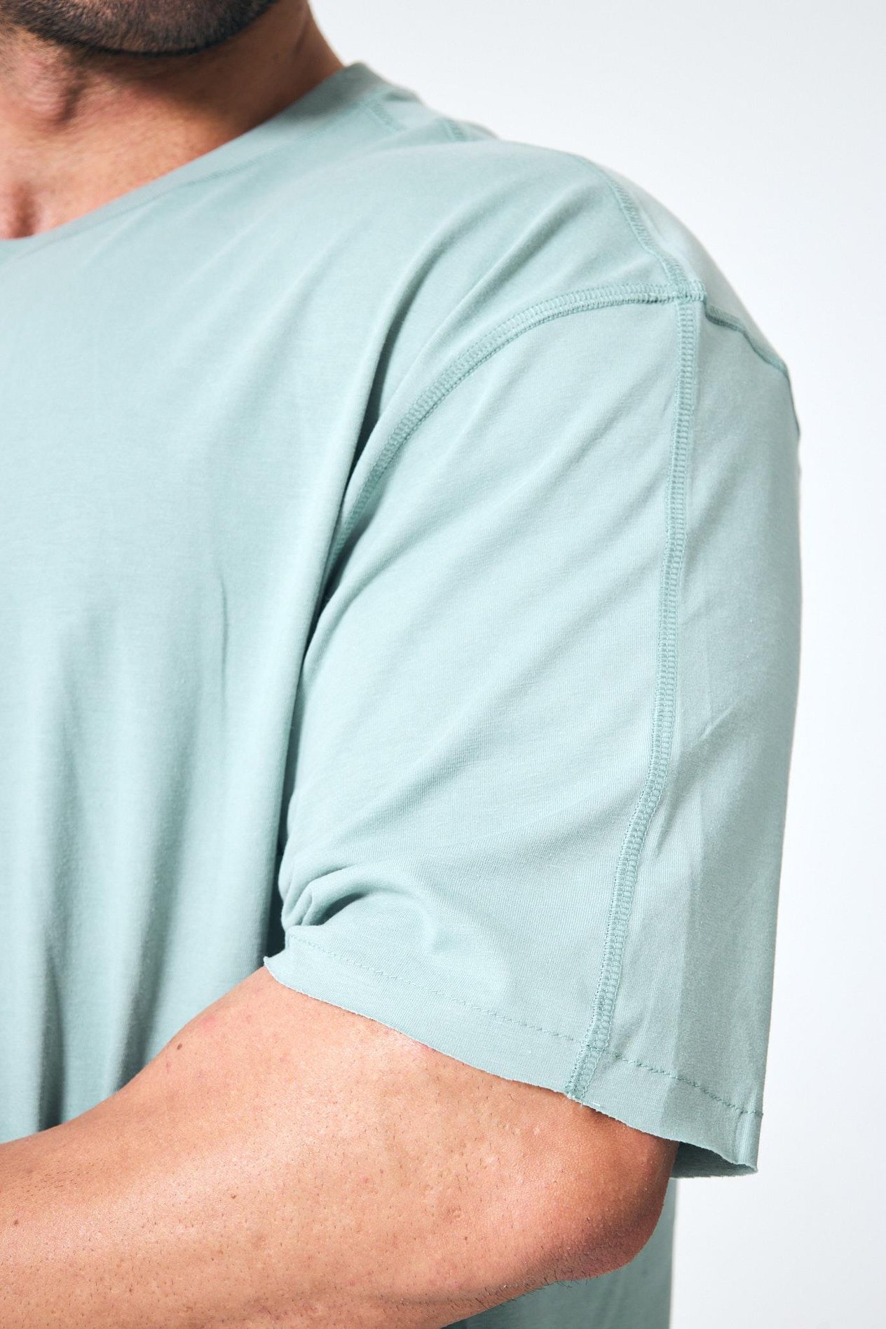 “Assymetric” Ön Baskılı Asimetrik Dikişli Oversize - Yeşil