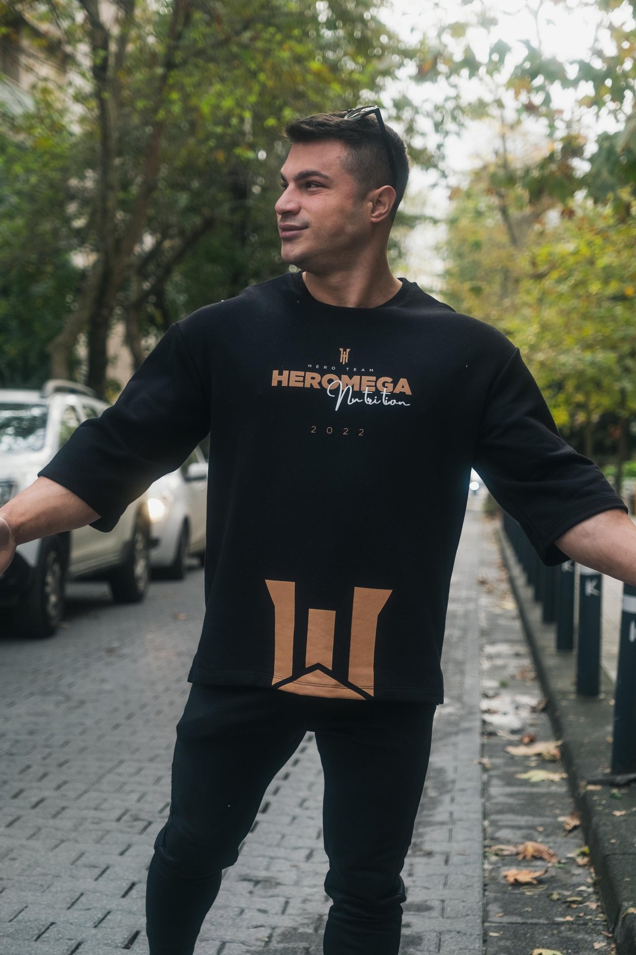 Heromega Merch Yarasa Kol Sweatshirt Siyah