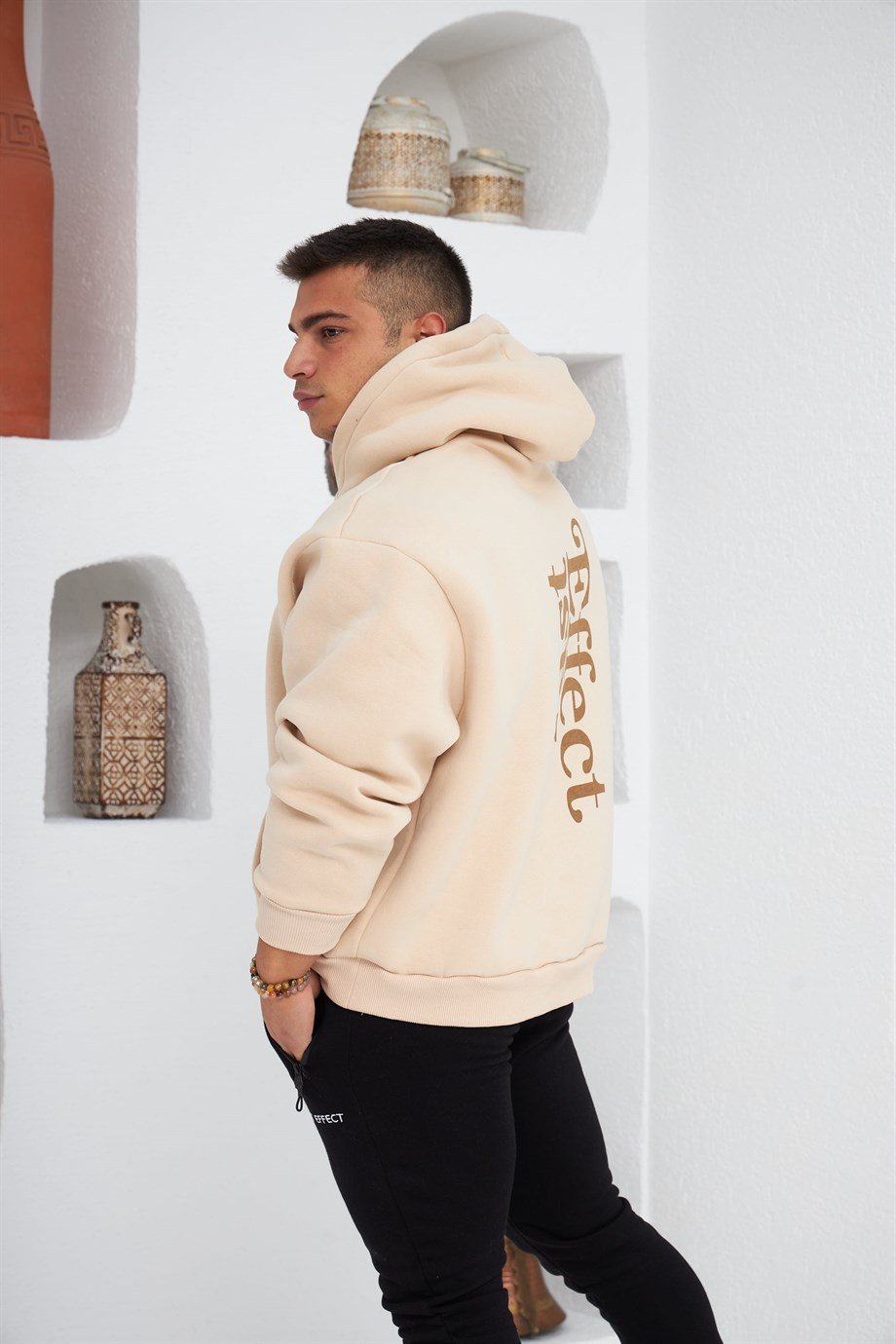 Sırtı Baskılı Kapüşonlu Sweatshirt
