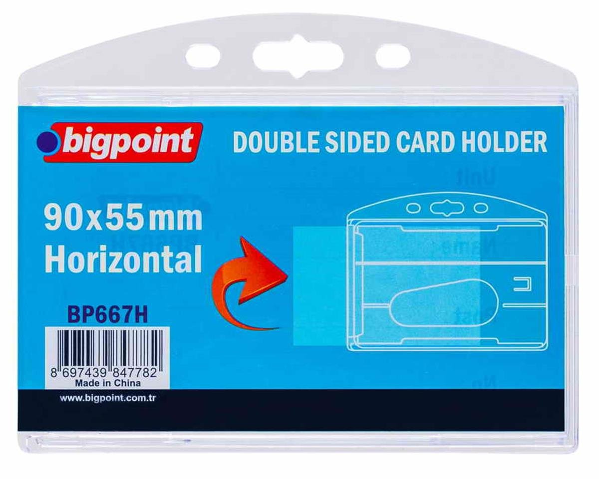 Bigpoint Bp667 Kart Kabi Çift Yönlü Yatay Seffaf 90X55Mm Adet