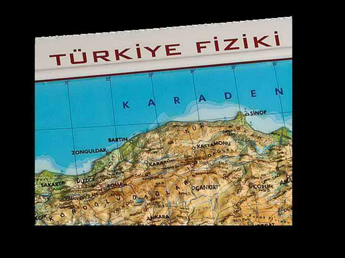 Gürbüz 25011 Kabartmali Türkiye Fiziki Harita 35Cmx50Cm   