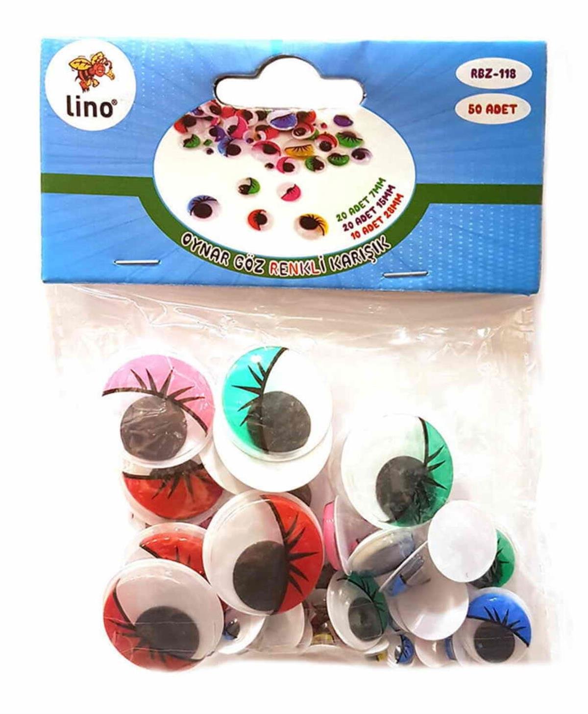 Lino Rbz-118 Oynar Göz Karışık Renkli 50Li Paket