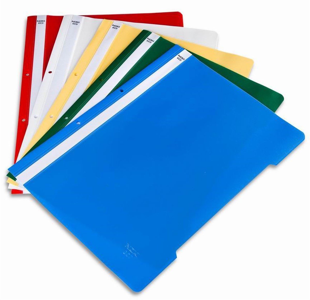 Noki 48288 Eco Telli Dosya A4 Plastik Mavi 5Li Paket  
