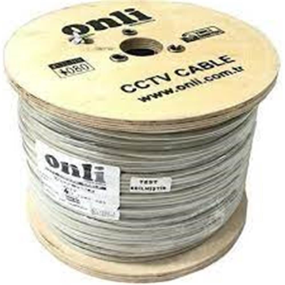 Onli 2+1 1x0,50 mini Coax 2x0,50mm 500 metre CCTV Kamera Kablosu