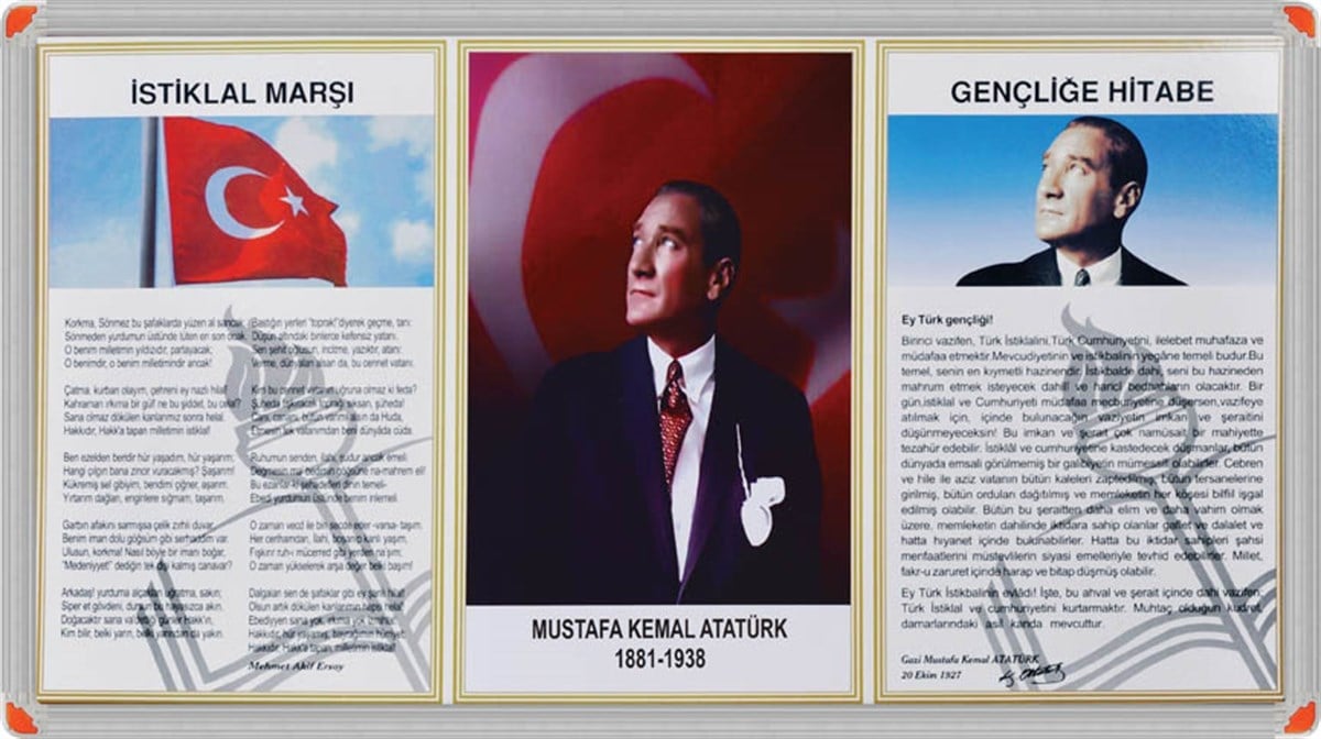 Panda 419 45*90 3Lü Milli Levha Lüx Metal Çerçeveli