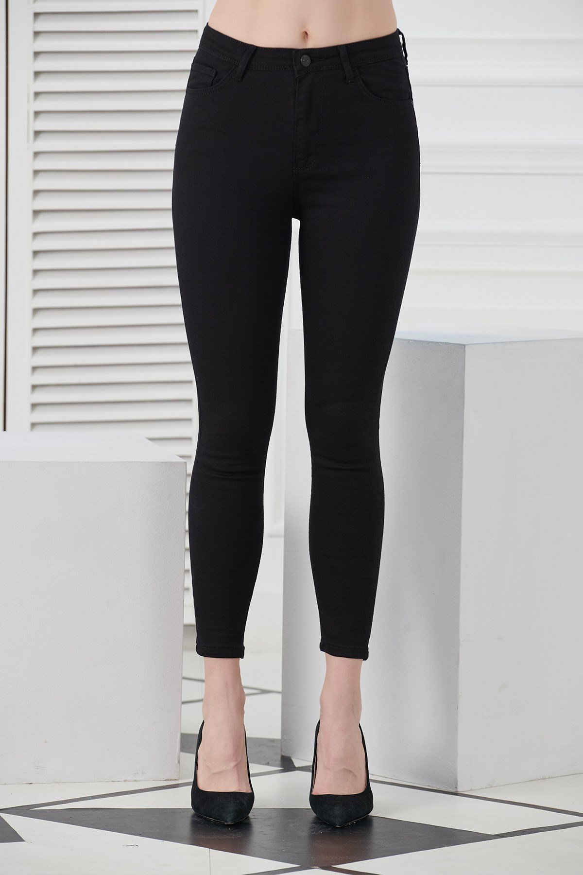 SİVAİST SİYAH Yüksek Bel Skinny Jeans