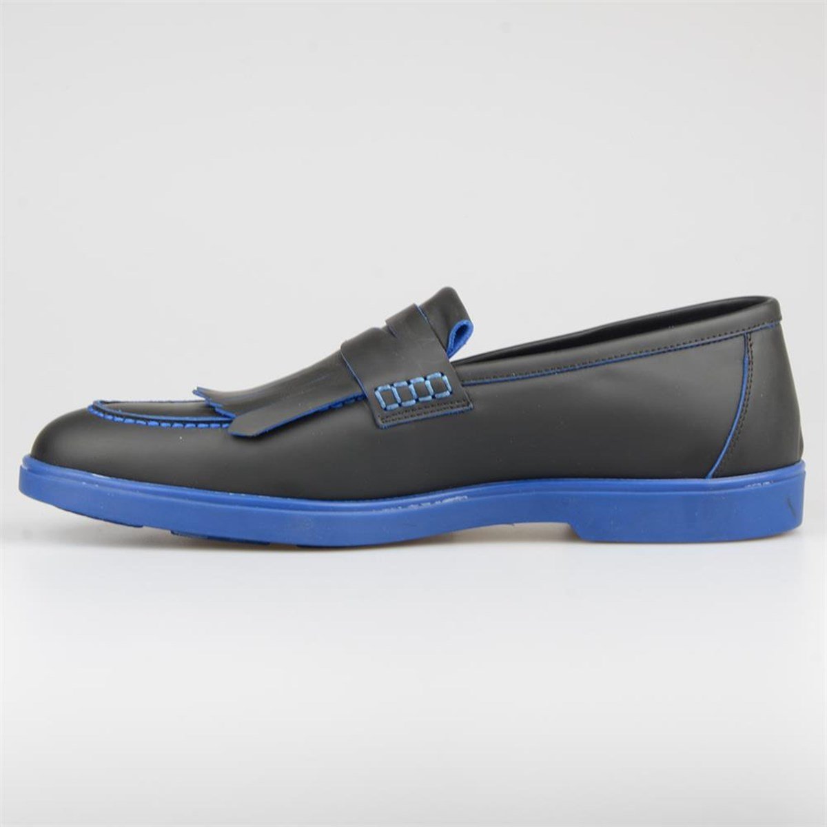 Dark Blue Men's Fringe Loafers Moccasins
