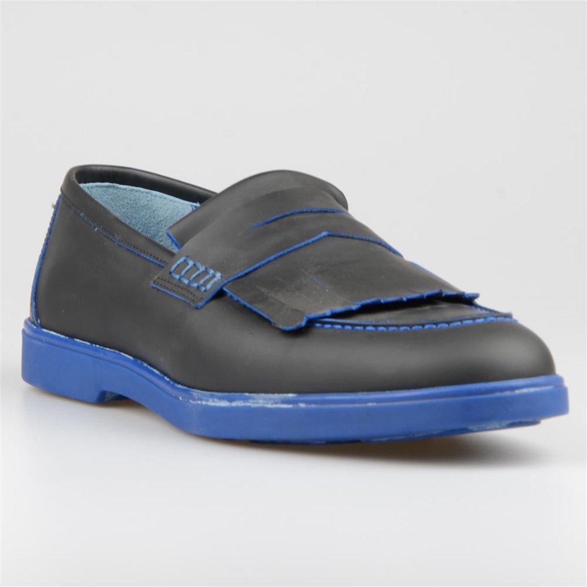 Dark Blue Men's Fringe Loafers Moccasins