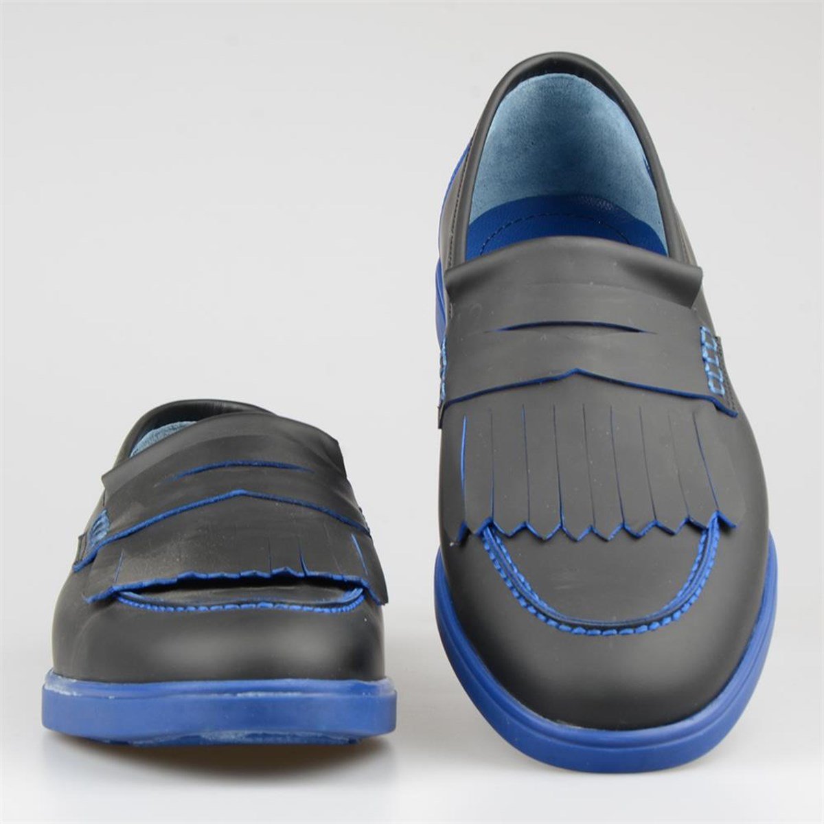 Dark Blue Men's Fringe Loafers Moccasins