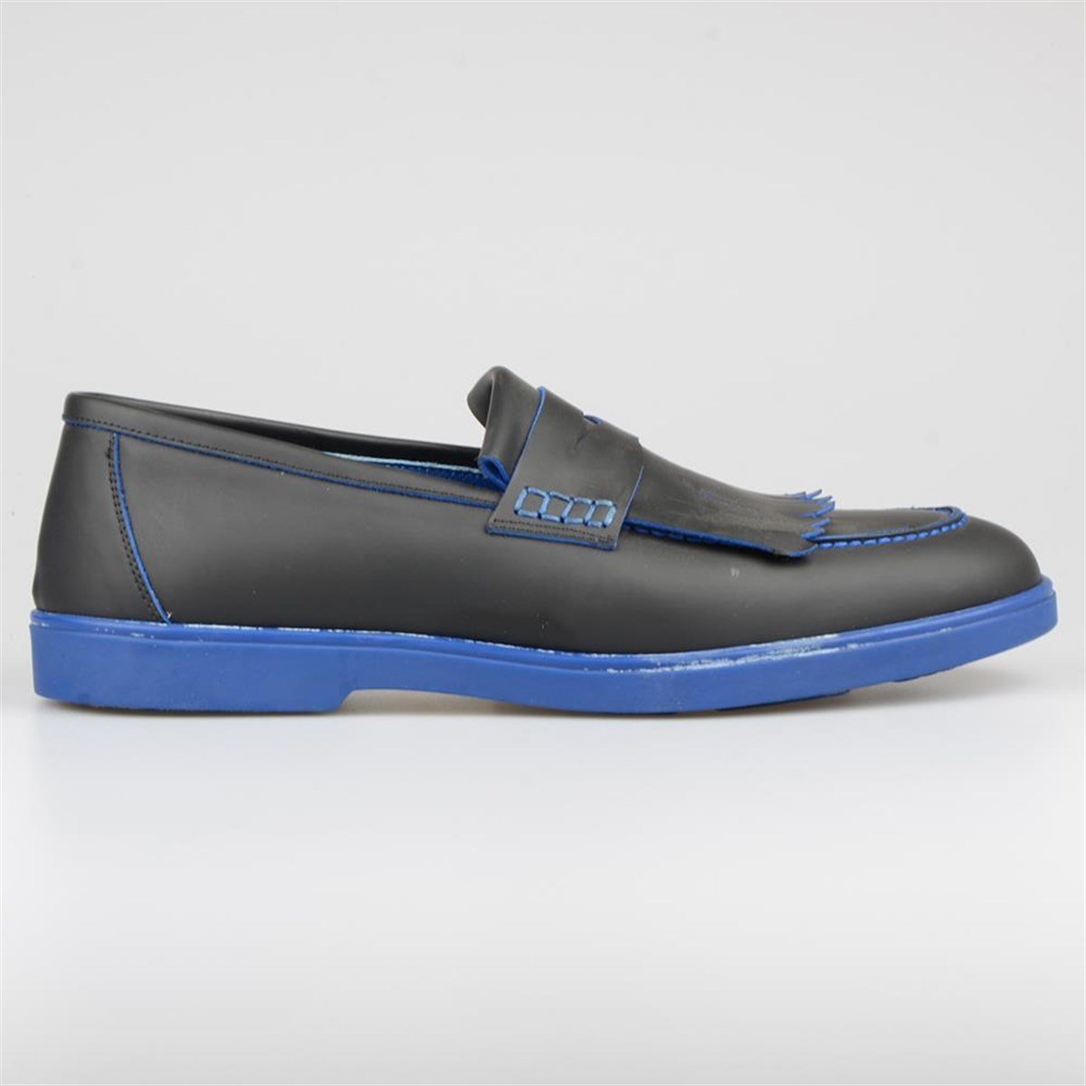 Dark Blue Men's Fringe Loafers Moccasins