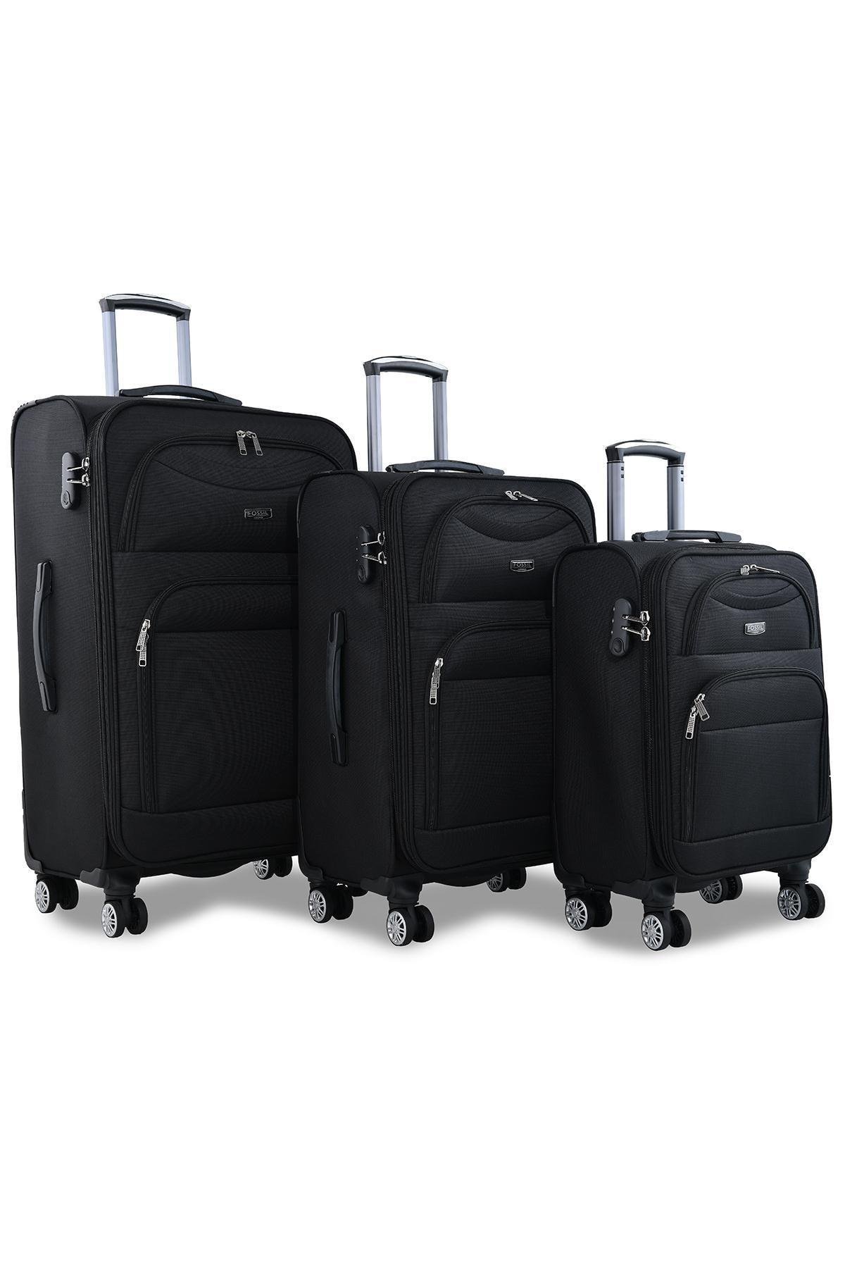 Fossil Ultra Light Kumaş 3Lü Valiz Seti Siyah FSL010