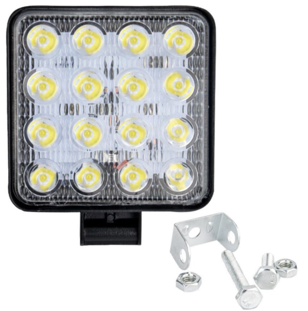 16 LED Kare Çalışma Lambası 110x110mm Off Road Traktör Tekne