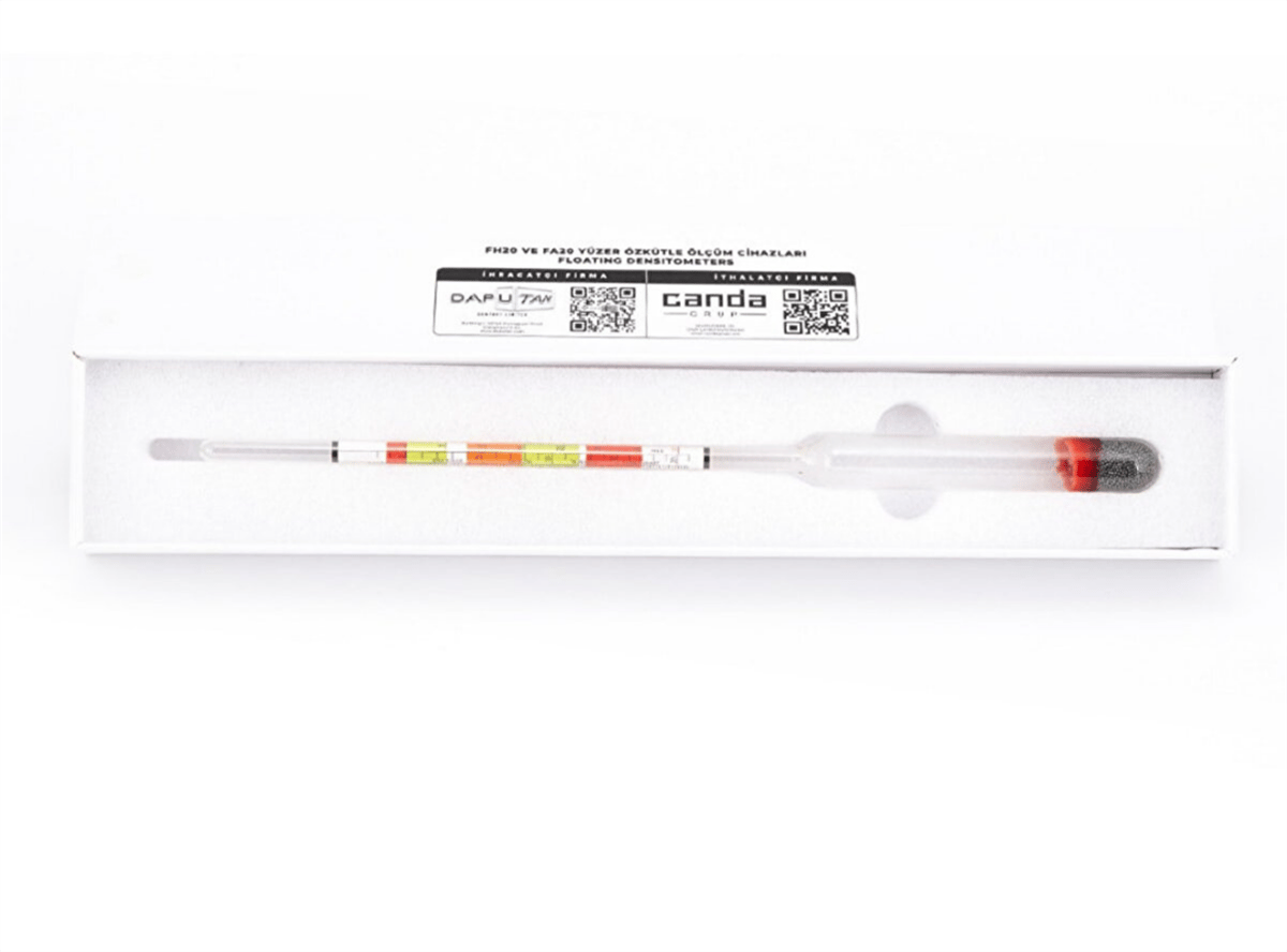 26Cm Üçlü Ölçek Hidrometre Fermante Alkol Ölçüm Cihazı