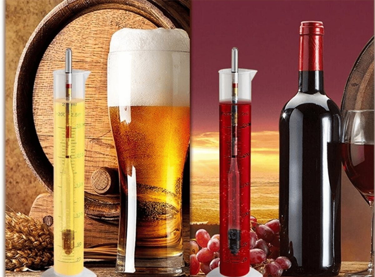 26Cm Üçlü Ölçek Hidrometre Fermante Alkol Ölçüm Cihazı