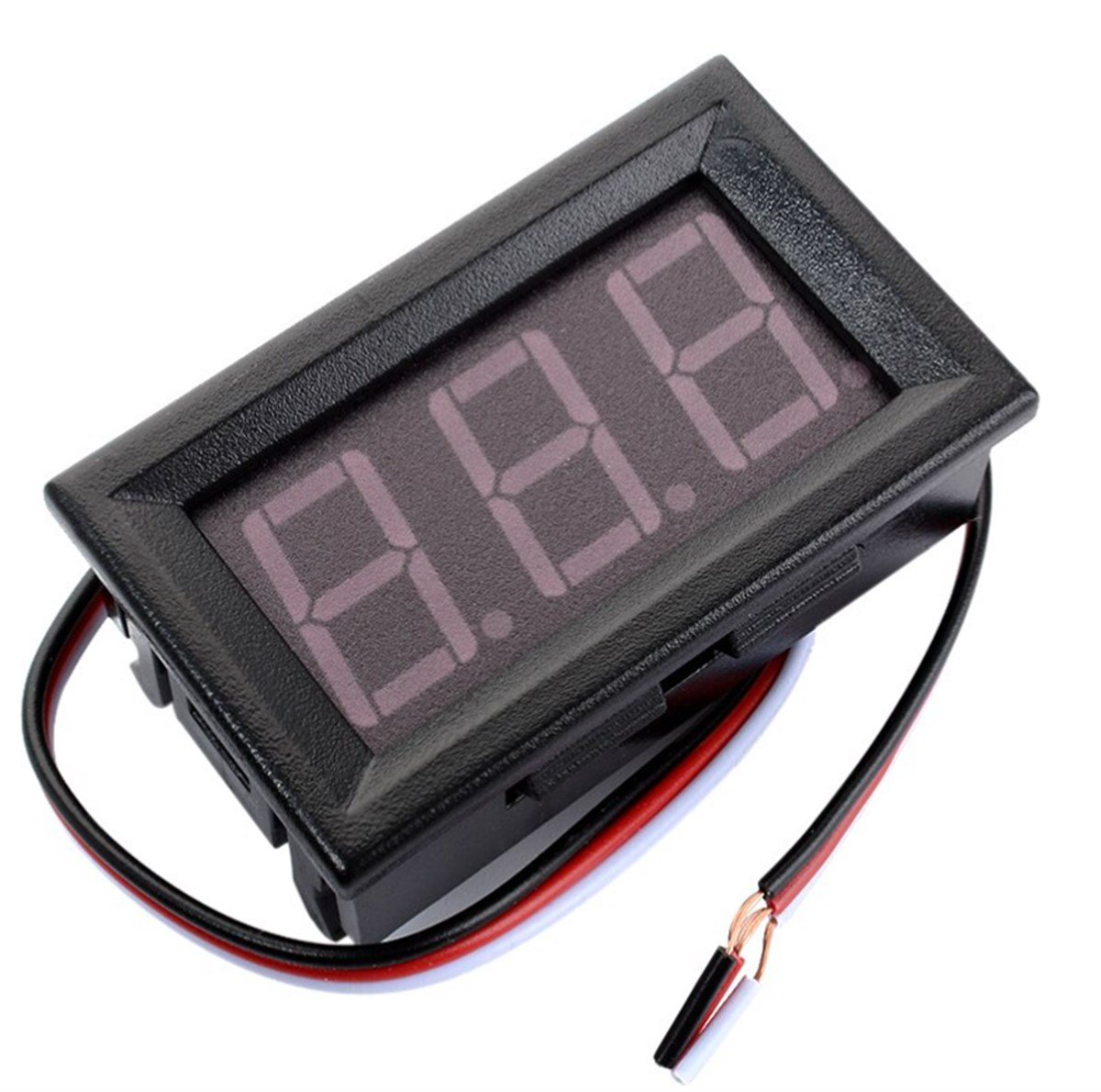 3 Kablolu Kırmızı Led Dijital Panel Voltmetre DC 0-30V
