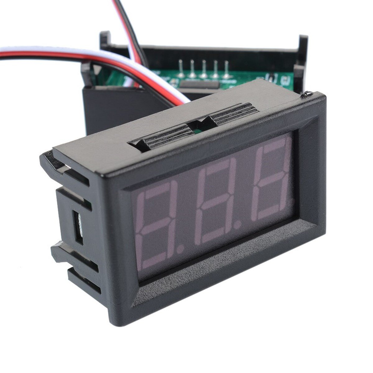3 Kablolu Kırmızı Led Dijital Panel Voltmetre DC 0-30V