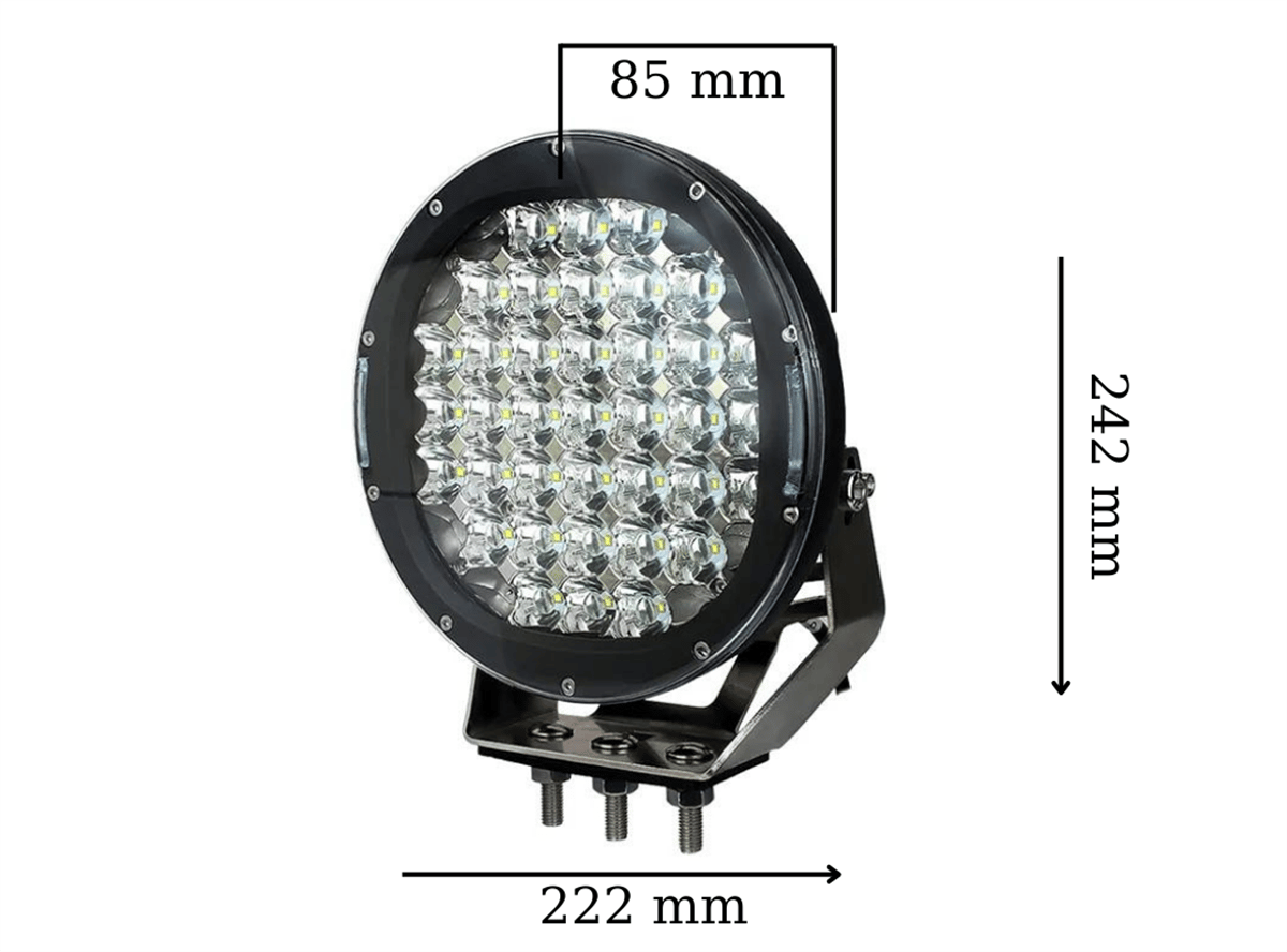37 Ledli Siyah Çerçeve 185w Off Road Led Sis Farı Su Geçirmez 12v 24v Yuvarlak Çalışma Lambası