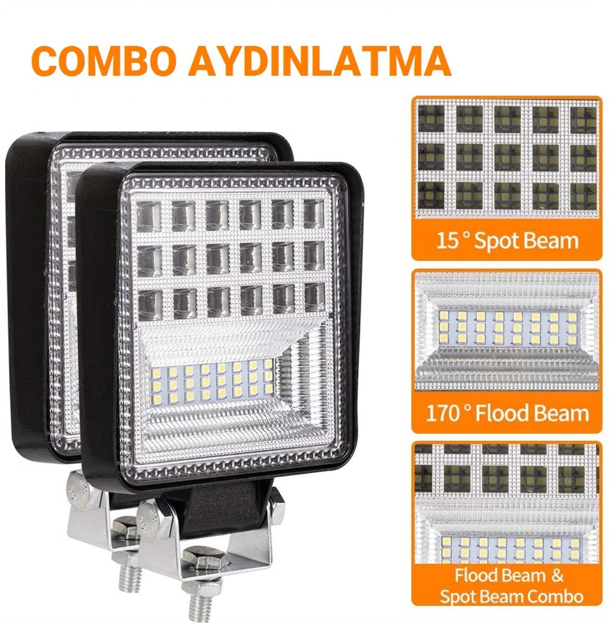 42 Led Combo Aydınlatma Off Road Tekne Çalışma Lambası 126w 1 Adet