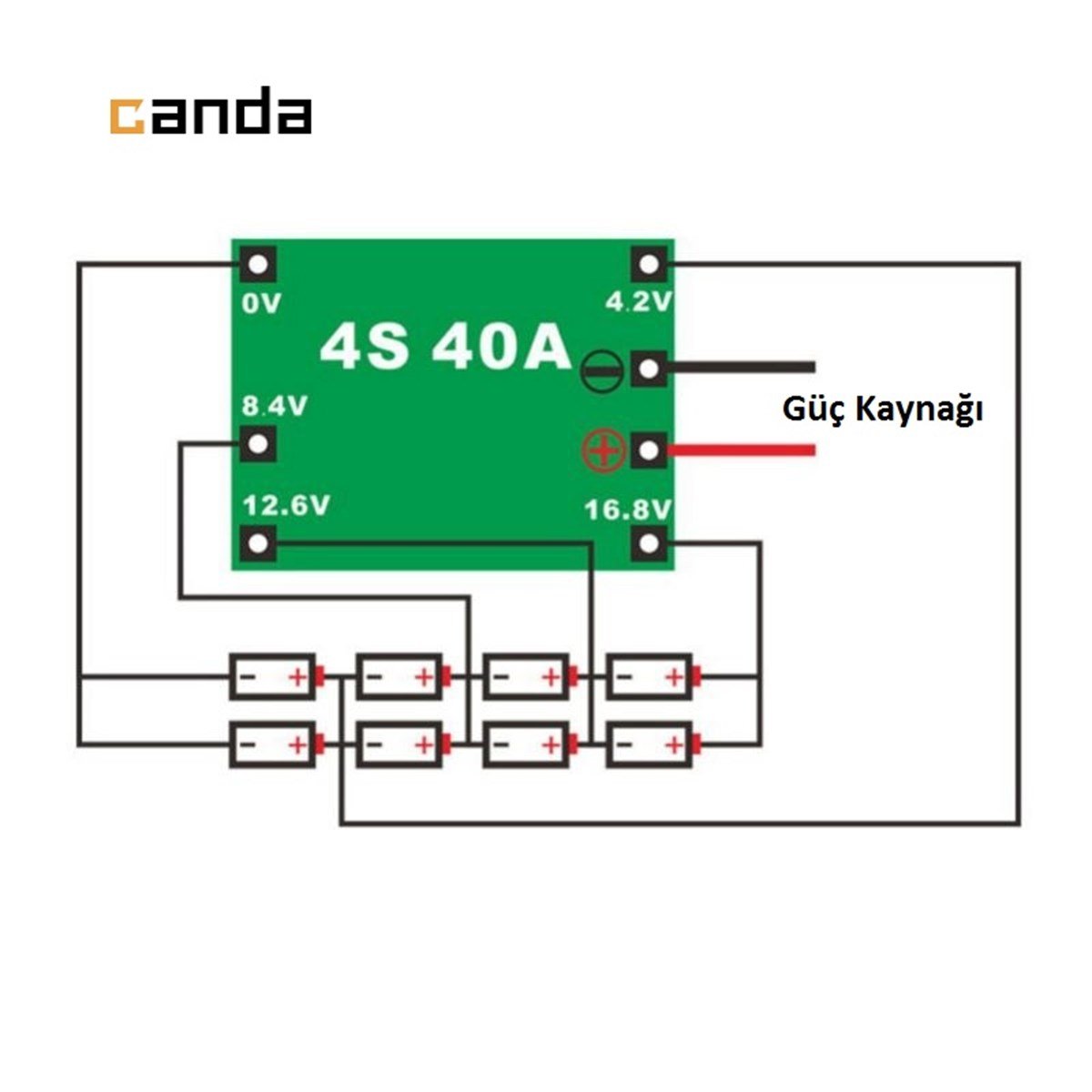 4S 40A Standart Versiyon 18650 BMS Lityum Pil Şarj Koruma Devresi