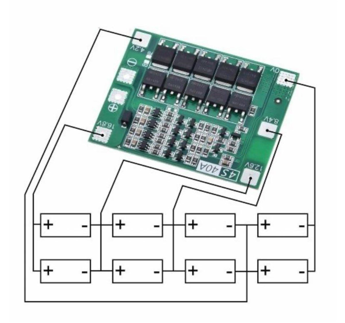 4S 40A Standart Versiyon 18650 BMS Lityum Pil Şarj Koruma Devresi