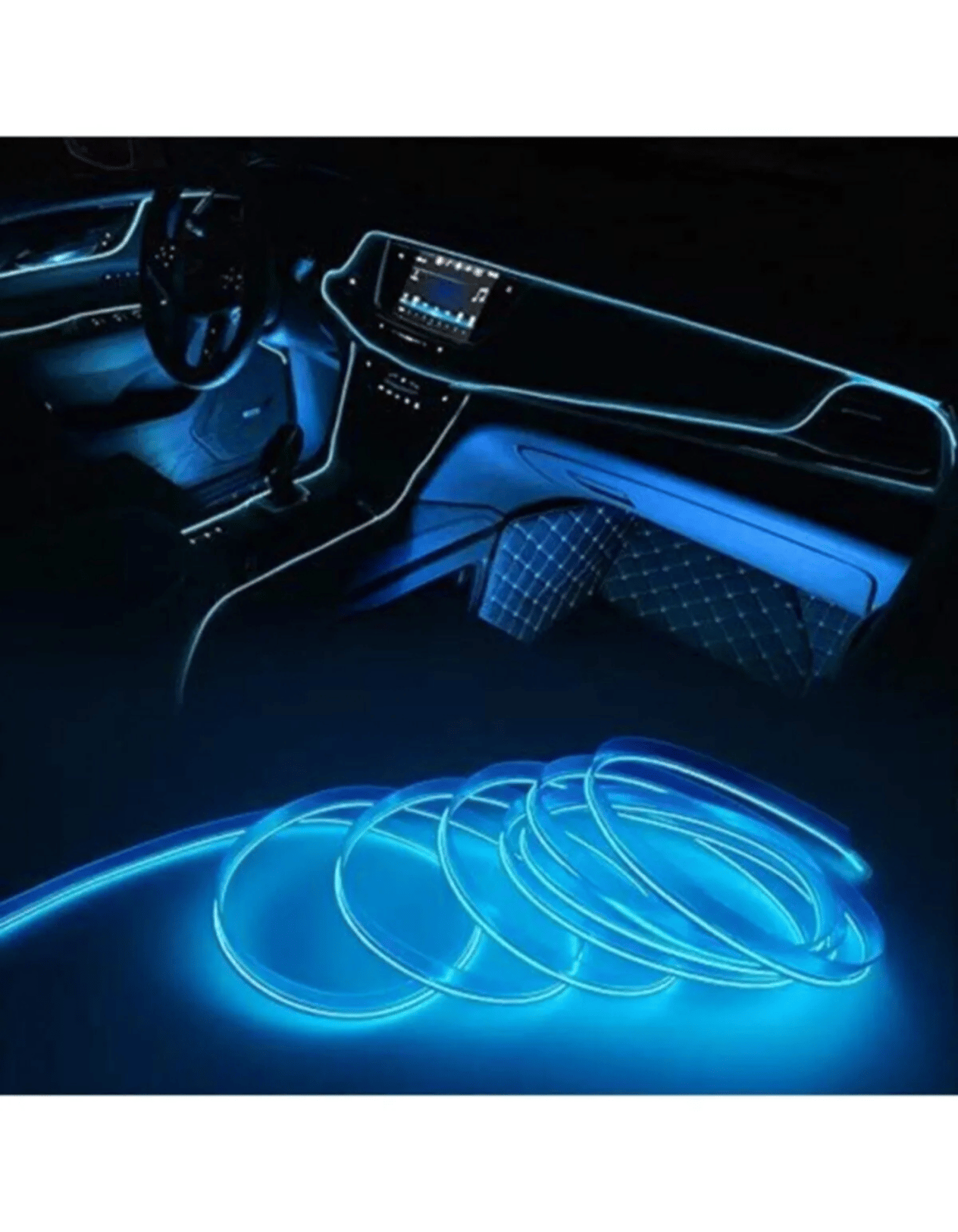 Araç Içi Aydınlatma Ip Şerit Torpido Led Ip Neon Dekoratif Mavi 2 Metre