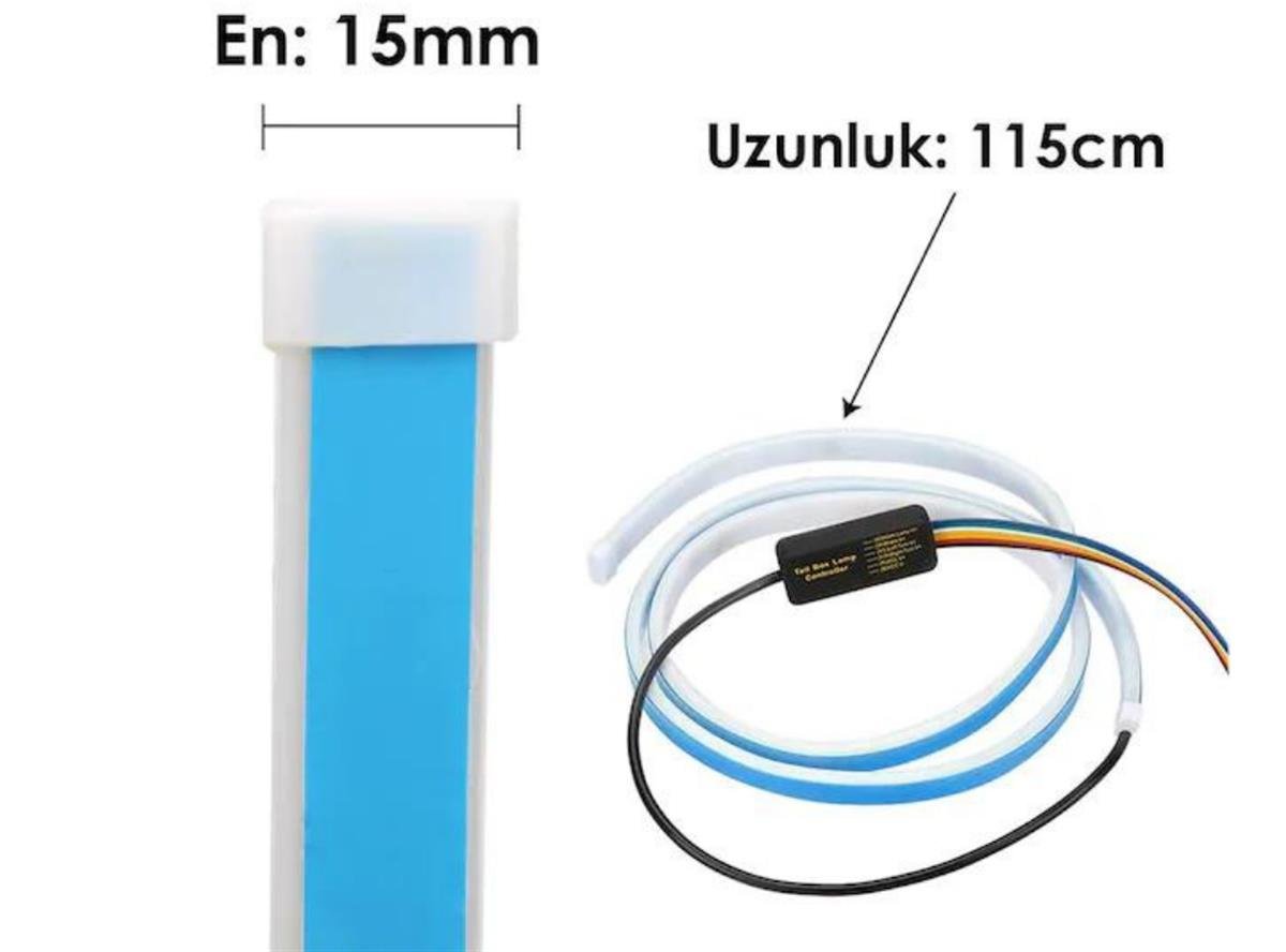 Bagaj Altı RGB Led Kayan Sinyalli 6 Fonksiyonlu Elastik Led 120 CM Selamlamalı Led