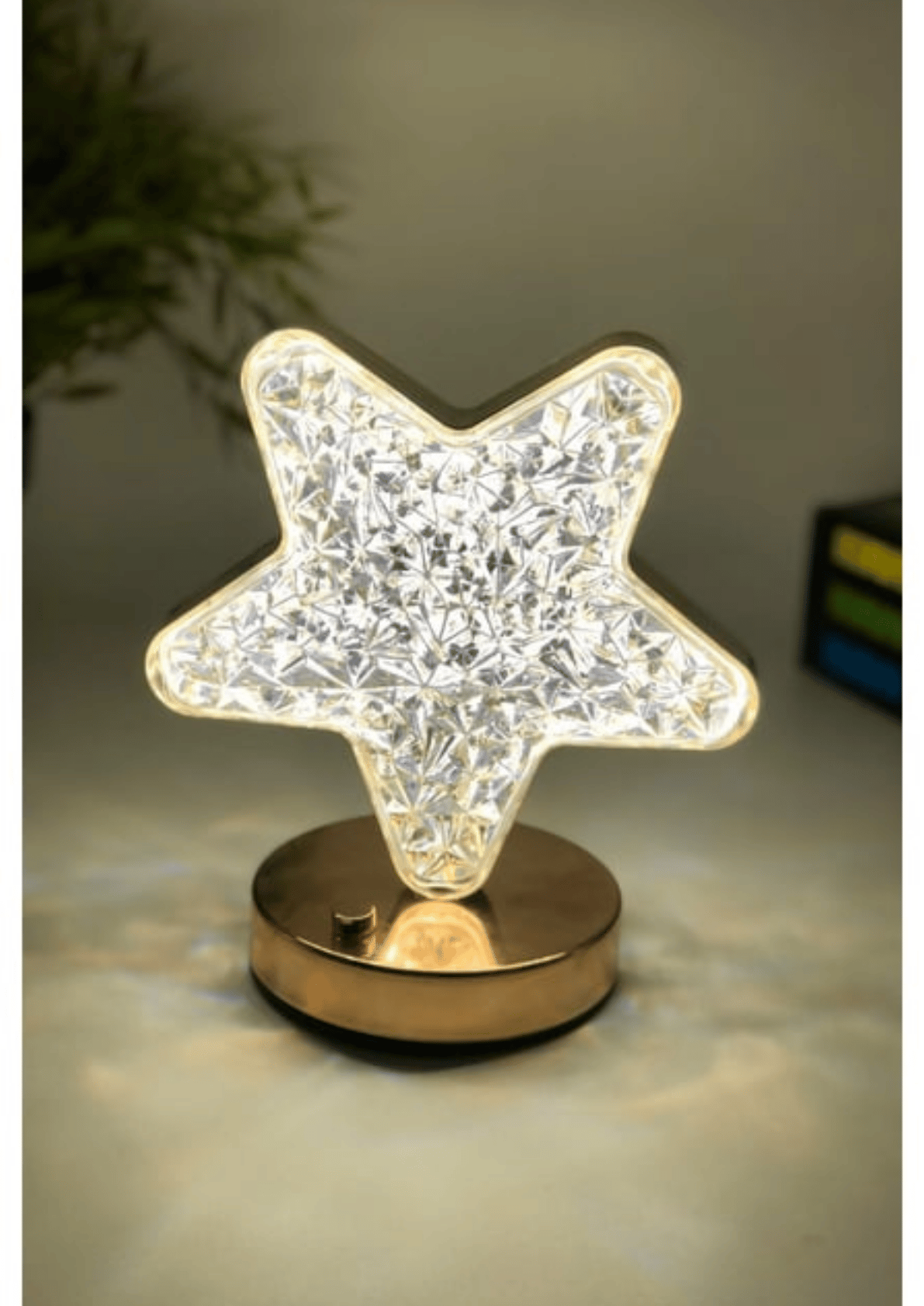 Dekoratif Yıldız Masa Lambası Crystal Star USB Şarjlı 3 Modlu Ambiyans Led Gece Lambası