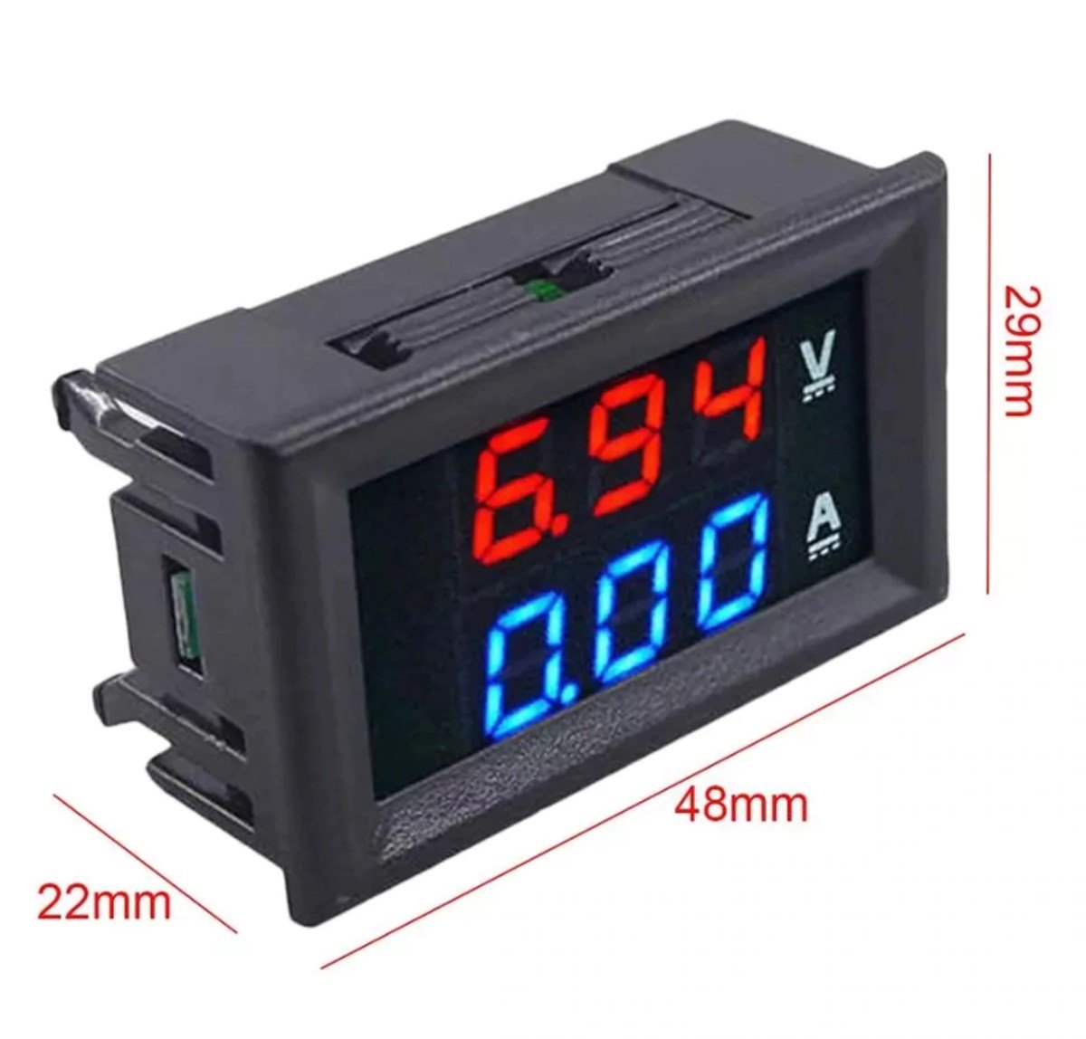Dijital Dual Voltmetre Ampermetre Volt Akım Ölçer DC 0-100V 10A