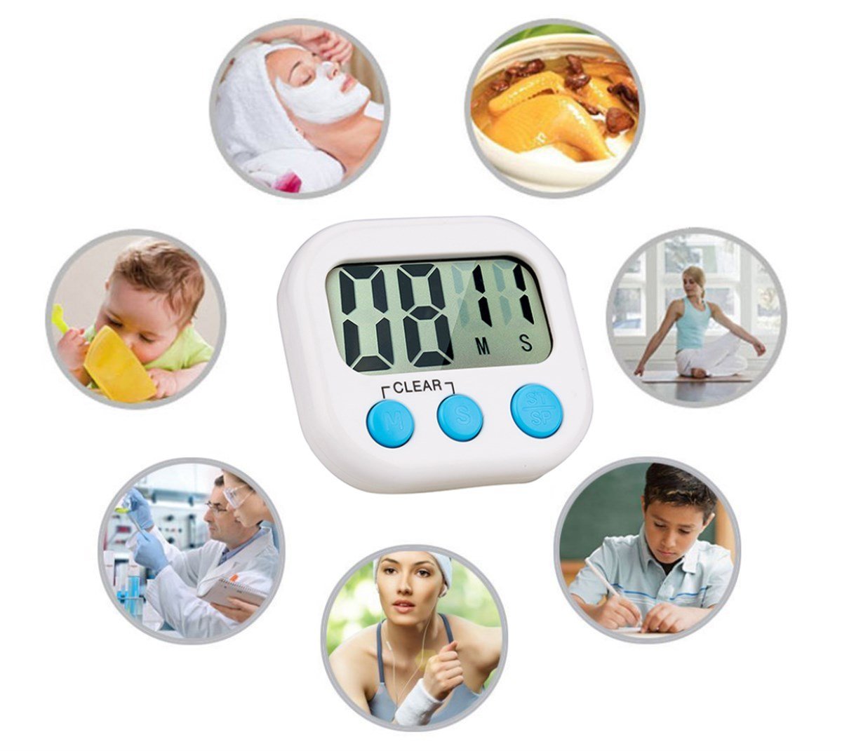 Dijital Ekranlı Alarmlı Mıknatıslı Mutfak Zamanlayıcı Fırın Timer