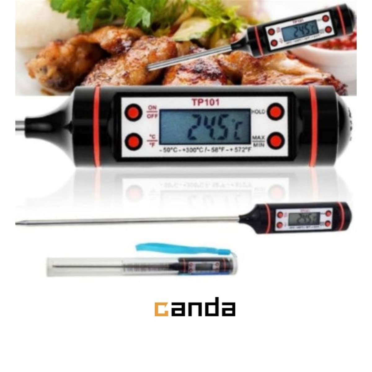 Dijital LCD Gıda Termometresi Yemek Mutfak Termometre Pil Hediye