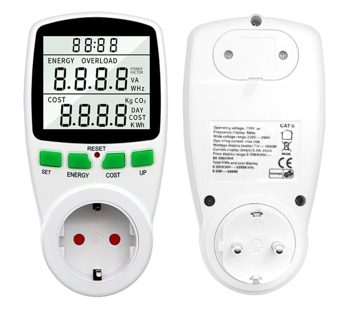 Dijital Wattmetre Enerji Sarfiyat Ölçer Tüketim Ölçer 220V Priz 16A  3680W