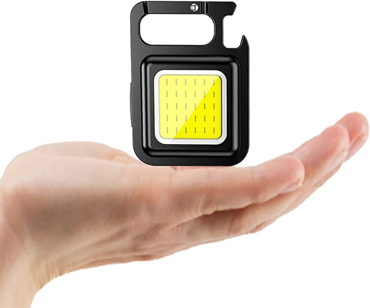 LED Anahtarlık El Feneri Şişe Açacağı USB’li Şarj Edilebilir Mıknatıslı 4 Işık Modlu