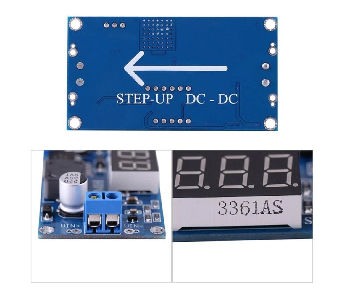 LED Voltmetreli LM2596 3A DC-DC Ayarlanabilir Voltaj Düşürücü