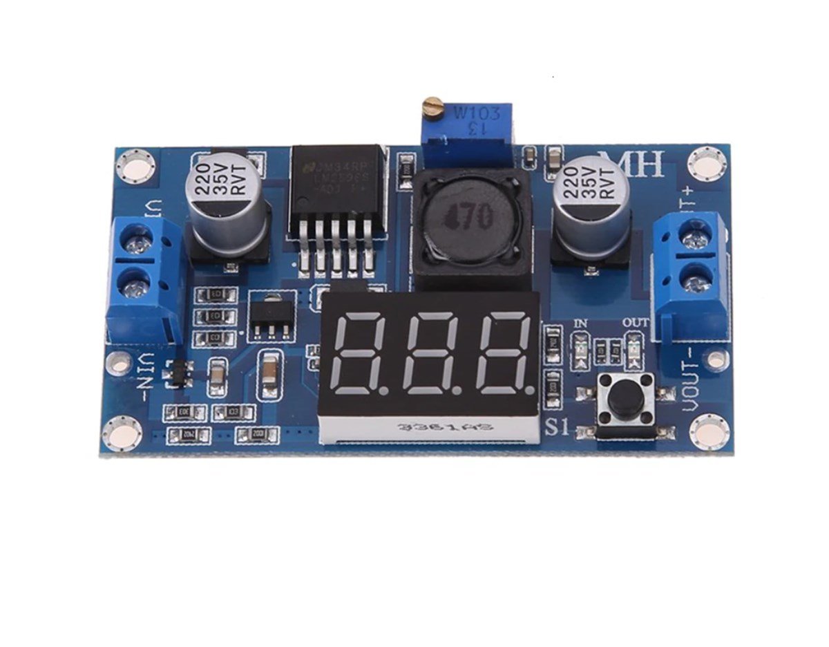 LED Voltmetreli LM2596 3A DC-DC Ayarlanabilir Voltaj Düşürücü