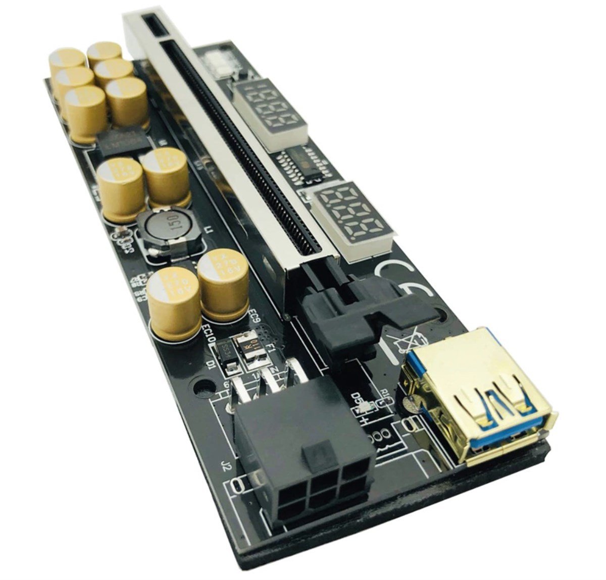 Riser V016 Voltaj Regülatörlü 10 Kapasitör Ekran Kartı Yükseltici PCI-E x16