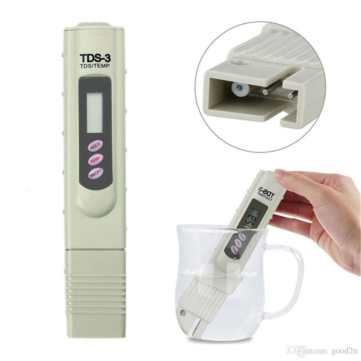 TDS Metre Su Kalite Test Ölçüm Cihazı Saflık Ölçer Pil + Kılıf