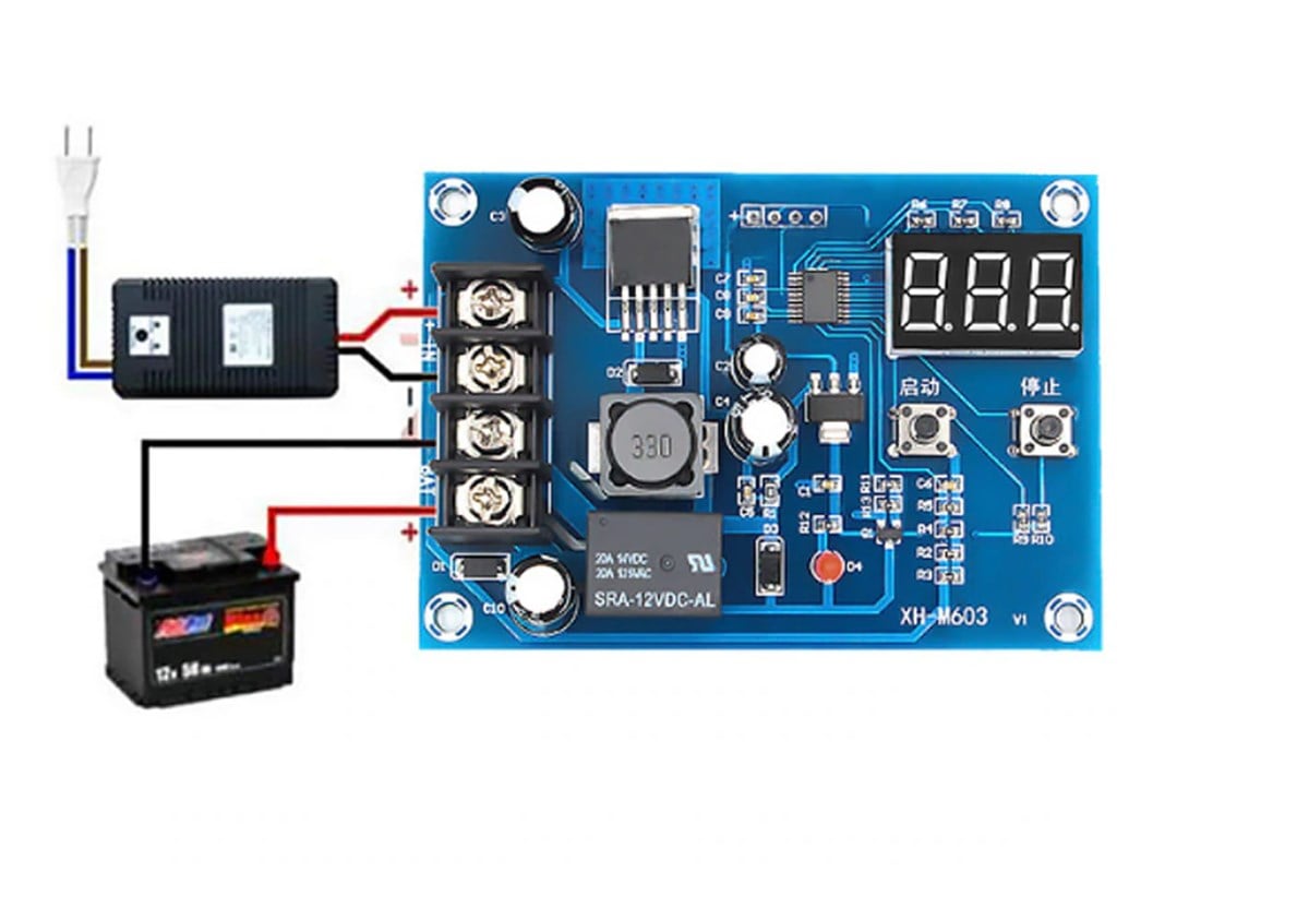 XH-M603 Jel Akü ve Lityum Pil Uyumlu Şarj Kontrol Devresi 12-24V