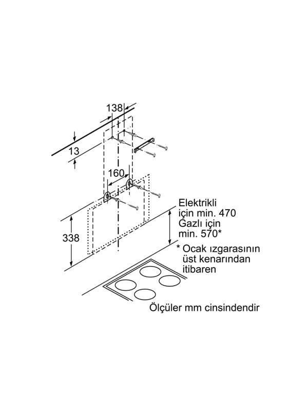 Bosch DWK065G20T 60 cm Cam Davlumbaz Beyaz